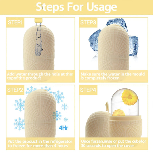 Reusable Ice Roller for Face & Eyes – Cooling, Firming, and Leak-Proof Silicone Mold