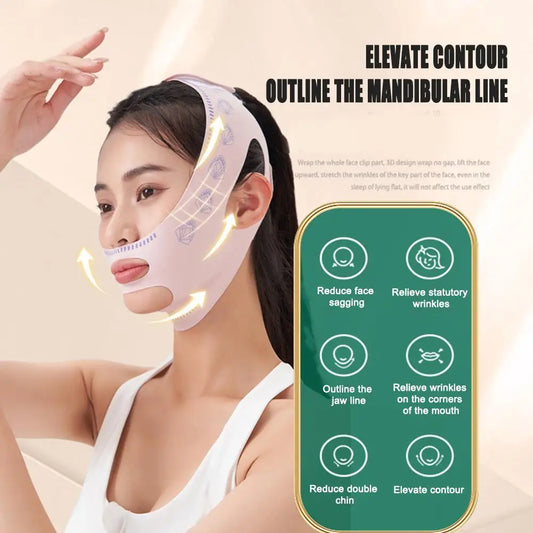 Chin and cheek slimming band for V-line lifting and anti-wrinkle care