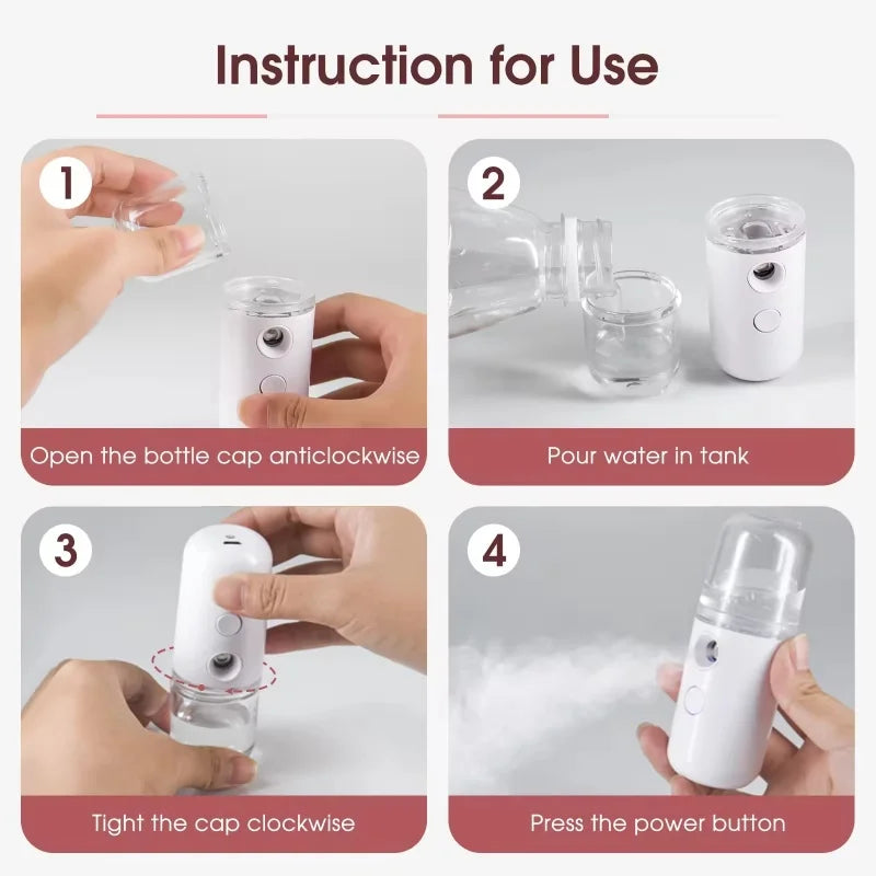 Mini Facial Humidifier – USB Rechargeable & Skin-Friendly
