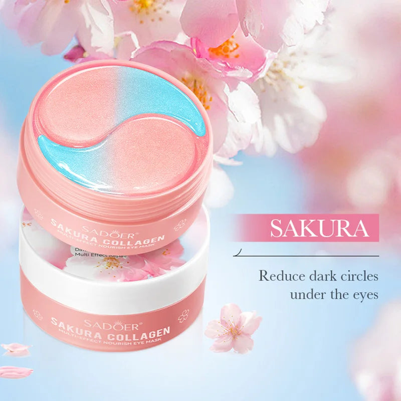 60x Sakura Collagen Eye Masks – Target dark circles, puffiness & fine lines. Hydrate and firm for a refreshed look