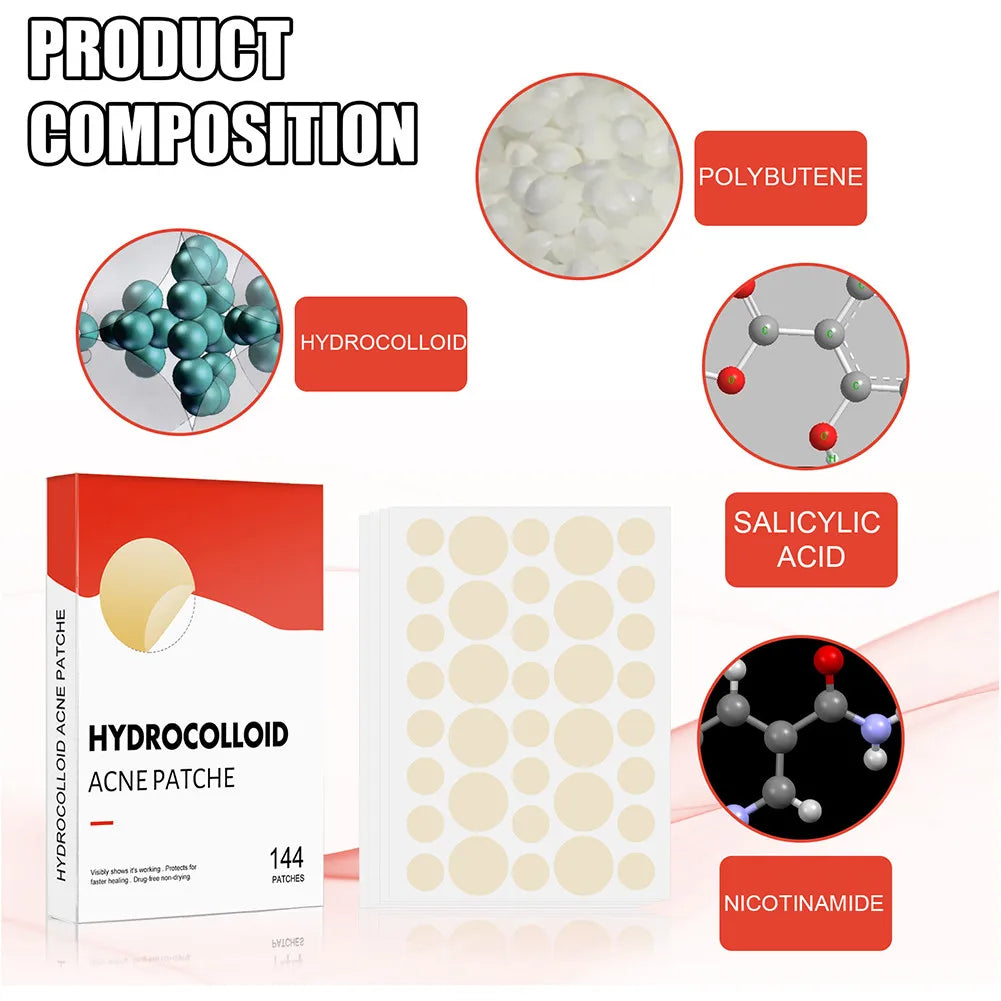 144pcs/set Face Skin Care Acne Pimple Patch 2 Sizes Invisible Professional Healing Absorbing Spot Sticker Covering for Men Women ?