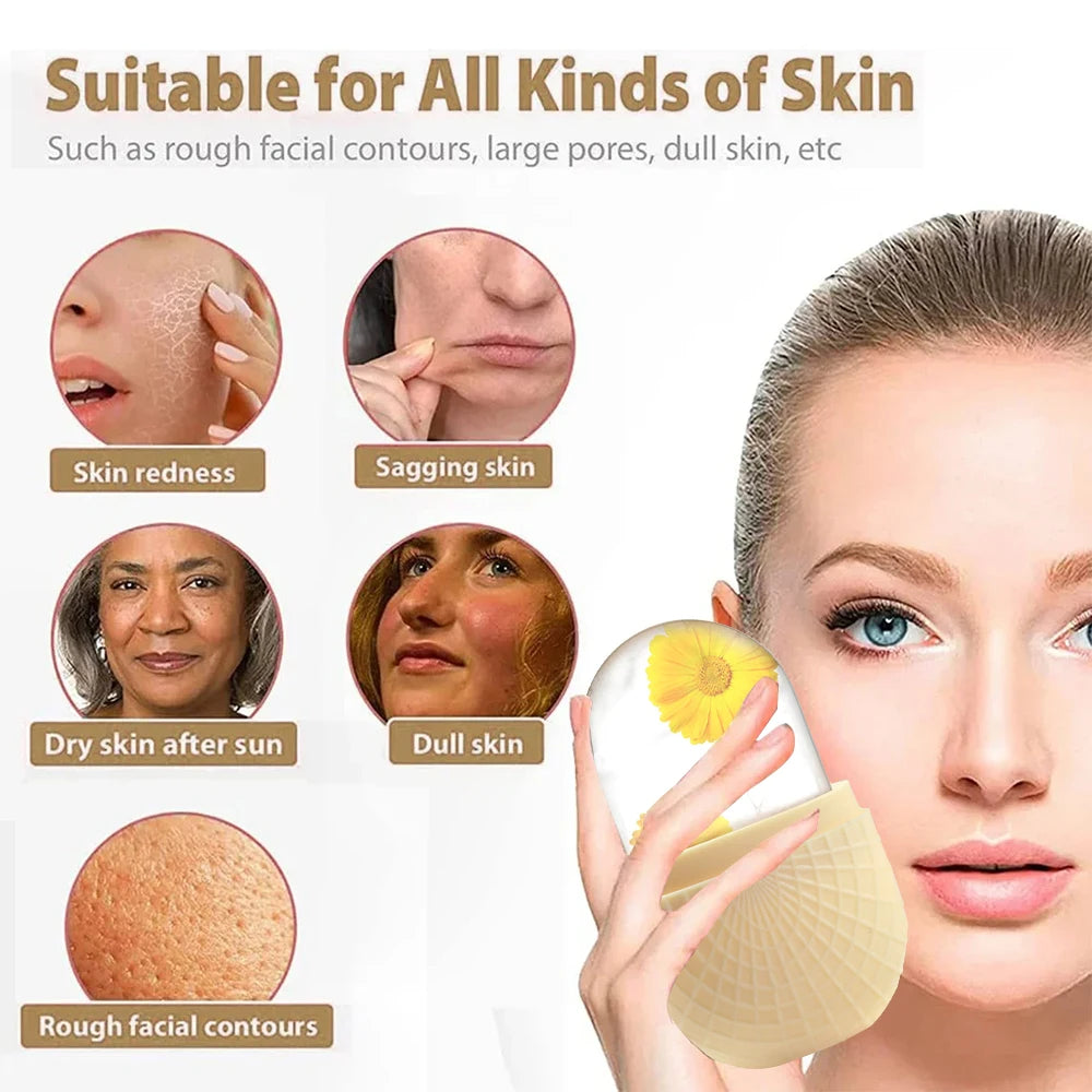 Reusable Ice Roller for Face & Eyes – Cooling, Firming, and Leak-Proof Silicone Mold